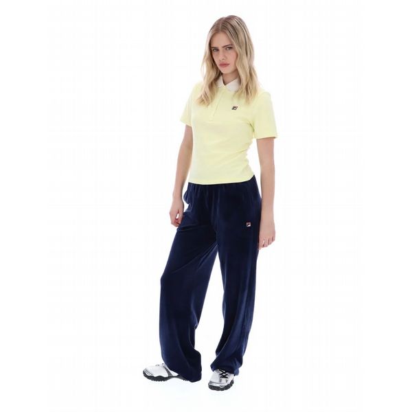 FILA JUNO WOMENS FITTED ICONIC POLO WAX YELLOW/GARDENIA