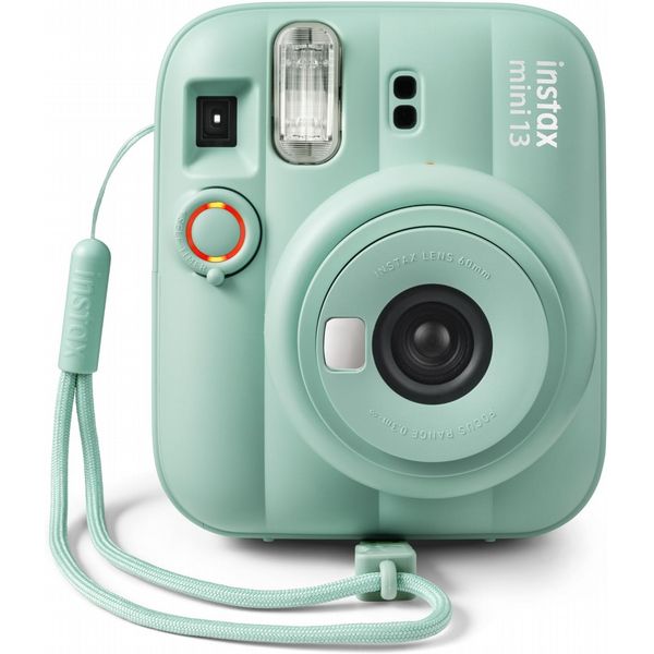 Fujifilm Instax Mini 13 Lagoon Green Instant Camera + 20-Pack Film Bundle (Glossy & Black Edge)
